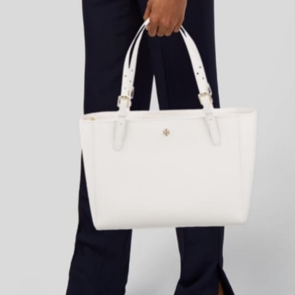 Tory Burch Emerson Small Saffiano Buckle Leather Tote, Color: New